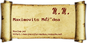 Maximovits Médea névjegykártya